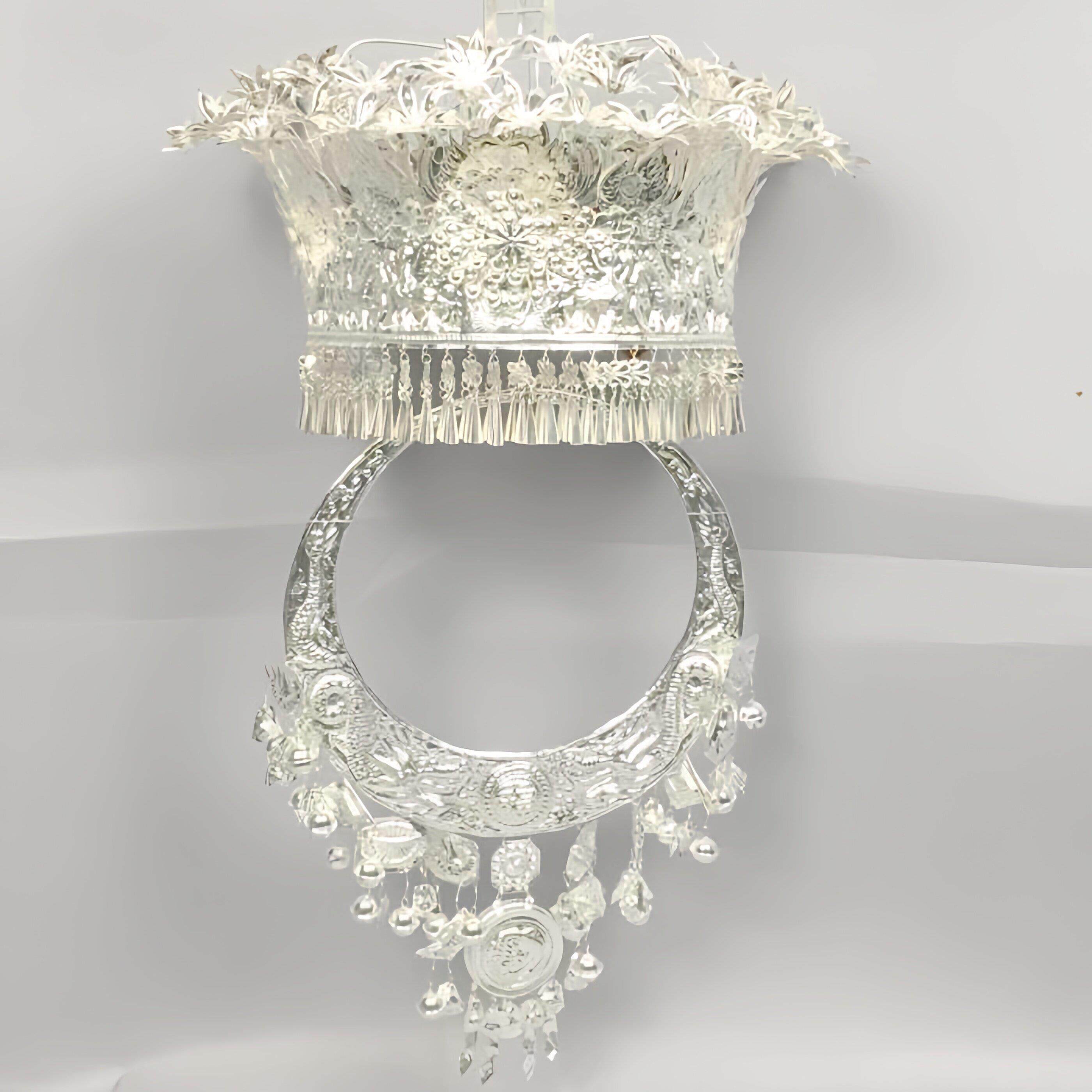 新款贵州苗族服装银饰头饰舞台演出服装帽子项圈耳环手链项链帽子