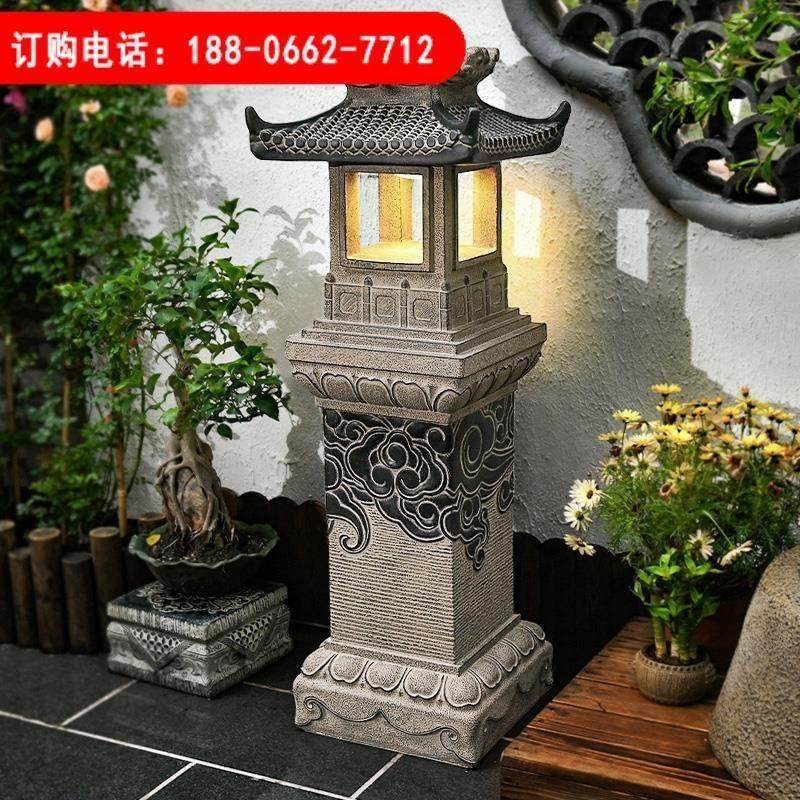 造景布置中式小院户外灯笼太阳能落地灯庭院草坪室外彷石花园灯