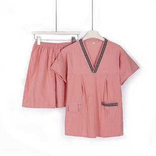 纯棉汗蒸服女舒适透气100%纯棉男士 加肥加大温泉洗浴会所足疗按摩