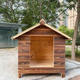 户外实木狗屋室内外大型犬狗窝猫窝狗笼柯基房子舍防雨水通风防腐