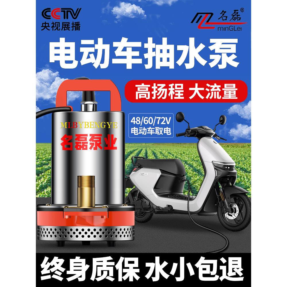 48v60v72v电动车电瓶车专用抽水泵家用直流潜水泵浇菜农用灌溉机