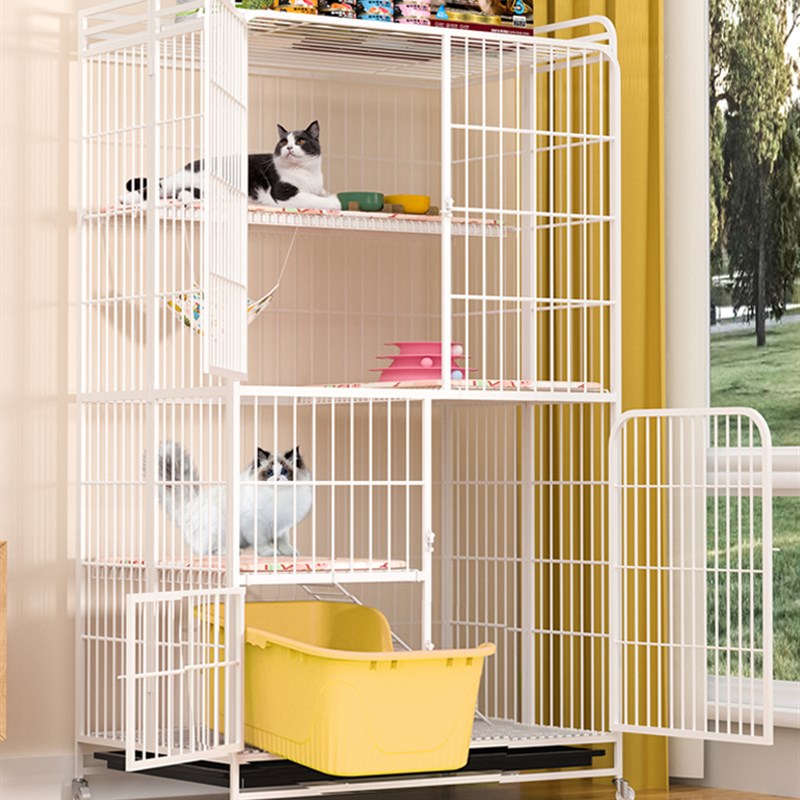 顺丰发货猫笼子猫别墅家用室内超大自由空间阳台带厕所一体折叠屋图片