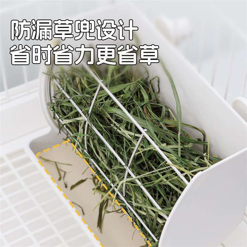 兔兔固定草架304不锈钢网防浪费大容量可固定兔子龙猫用兔笼草架图片