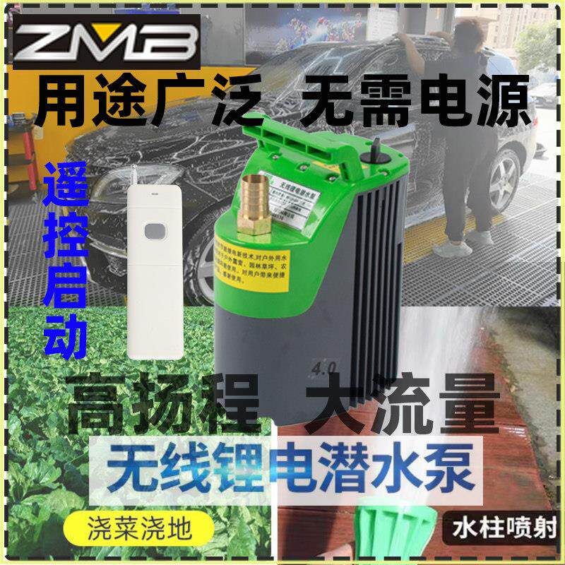 德国进口无线 线遥控锂电潜水泵小型充电式抽水泵农用灌溉浇菜浇