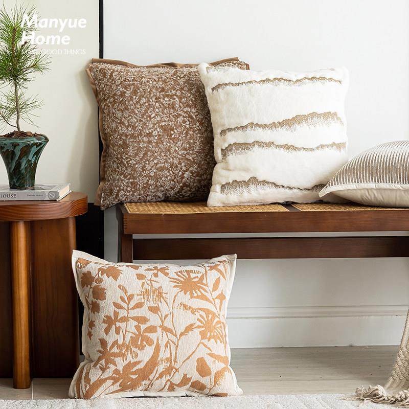 蔓越家 新中式雪尼尔沙发抱枕抱枕套客厅样板间靠枕床头靠垫含芯,居家布艺,靠垫/抱枕,淘宝优惠券,粉丝福利购,淘宝优惠卷