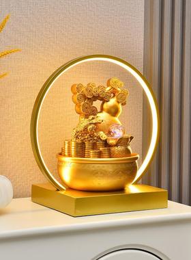 水晶球流水喷泉饰品金钱树风格客厅装饰循环水微景观桌面财富礼品