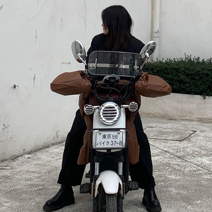 电动车挡风被分体冬季款摩托车挡风被女士加绒加厚防水防寒防风罩