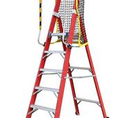 德国进口带扶手人字梯工程梯纤维安全梯折叠围栏电工玻璃钢绝缘梯