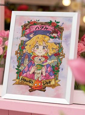 凉风DMC线十字绣套件客厅新款挂画原创设计B1136宫崎骏系列哈尔