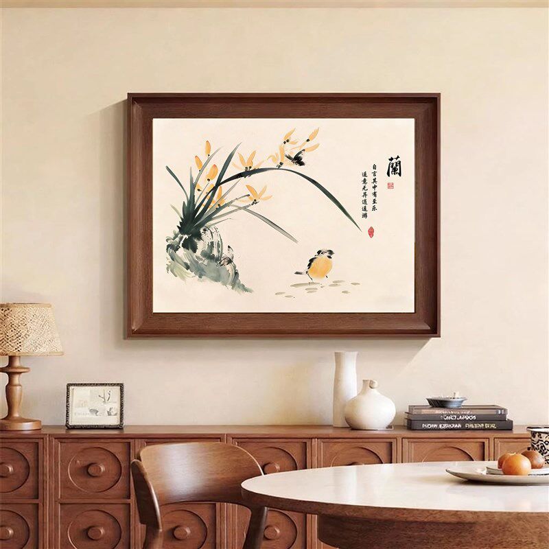 宋代美学电表箱装饰画配电箱电闸盒挂画电源开关新中式花鸟壁画