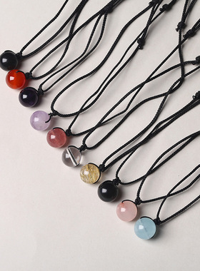 水晶项链女吊坠草莓晶薰衣草紫水晶白水晶闺蜜礼物百搭时尚