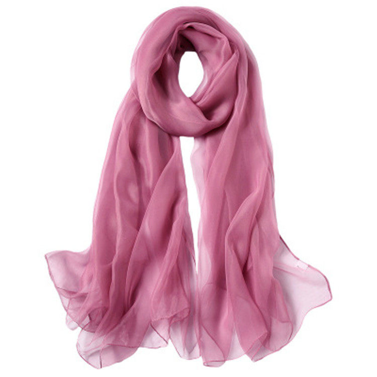 高档纯色冰丝围巾女防晒披肩长款大沙滩巾旅行两用丝巾围巾