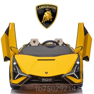高档意利兰博基尼双人座儿童电动汽车子四玩具轮可带遥控宝宝亲大