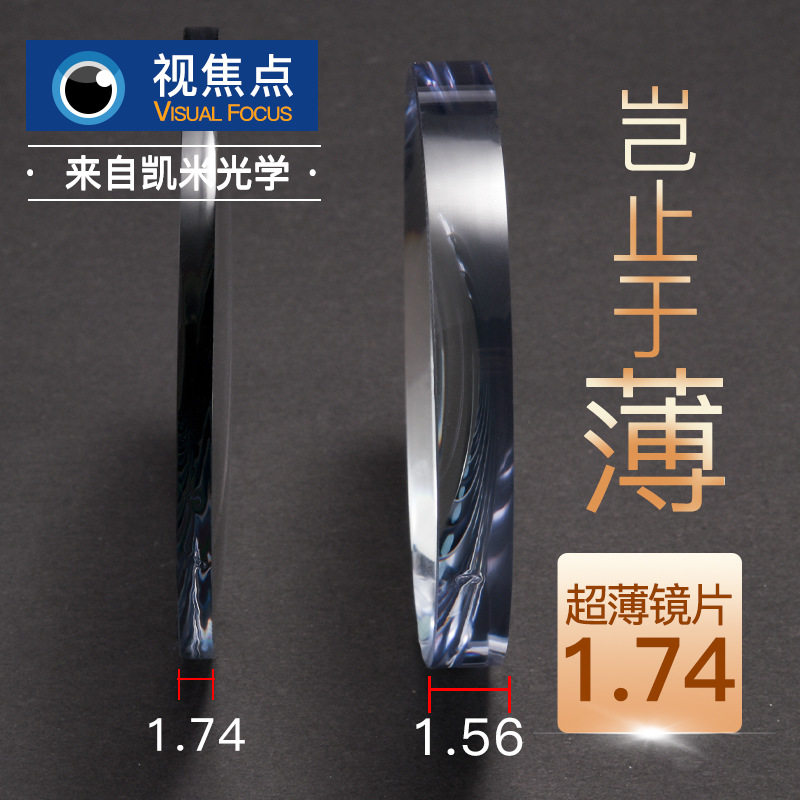 韩国凯米镜片U6防蓝光驾驶型镜片1.74超薄U2清近视1.67线下配镜