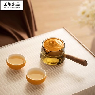 家用懒人自动泡茶器 禾柒出品旋转泡茶壶单壶陶瓷玻璃功夫茶具套装