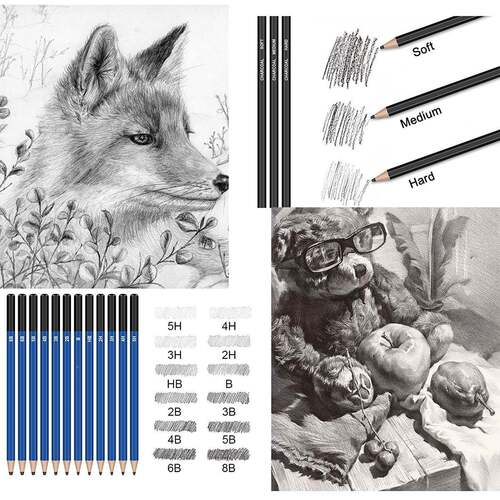 48件素描绘画亚铅笔788套装画成人美笔术手绘绘图碳铅套装马逊