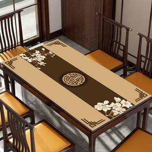 桌布025新款 天华莲新烫中式 ltao6743餐桌桌2台垫防水防油防免洗茶