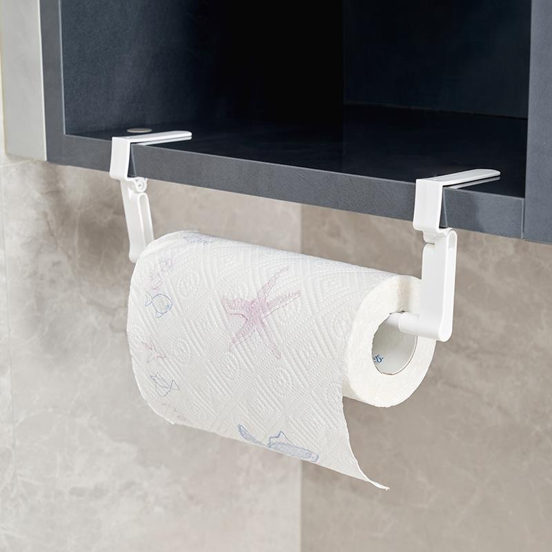 日式吊顶卷纸巾架顶棚纸巾置物架橱柜门免钉卡位式抹布挂杆.6214