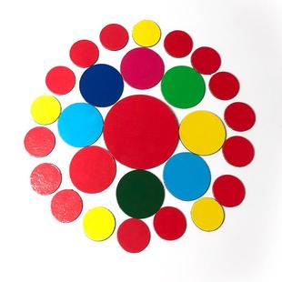 圆形冰箱磁贴黑板圆点教学教具磁力贴白板纯色磁性贴奖惩表展示贴