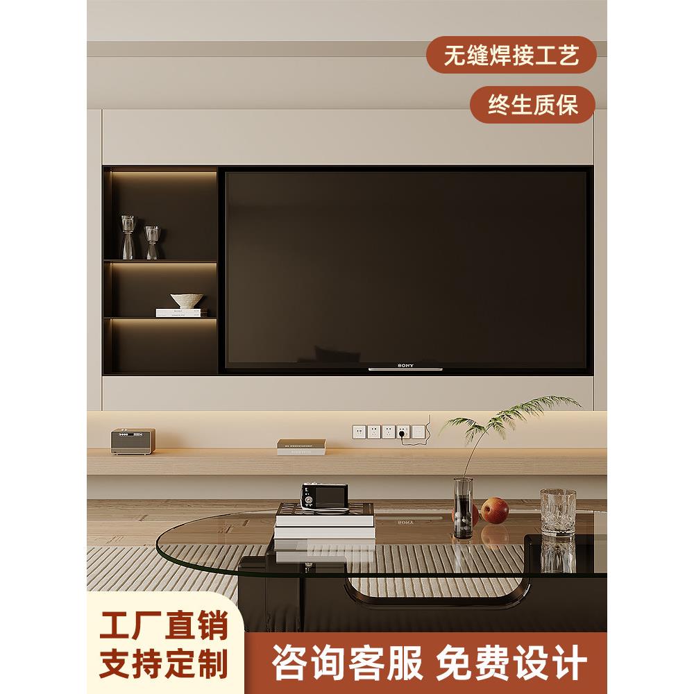 不锈钢电视机壁龛展示柜嵌入式背景墙85寸金属装饰内外框铝合金