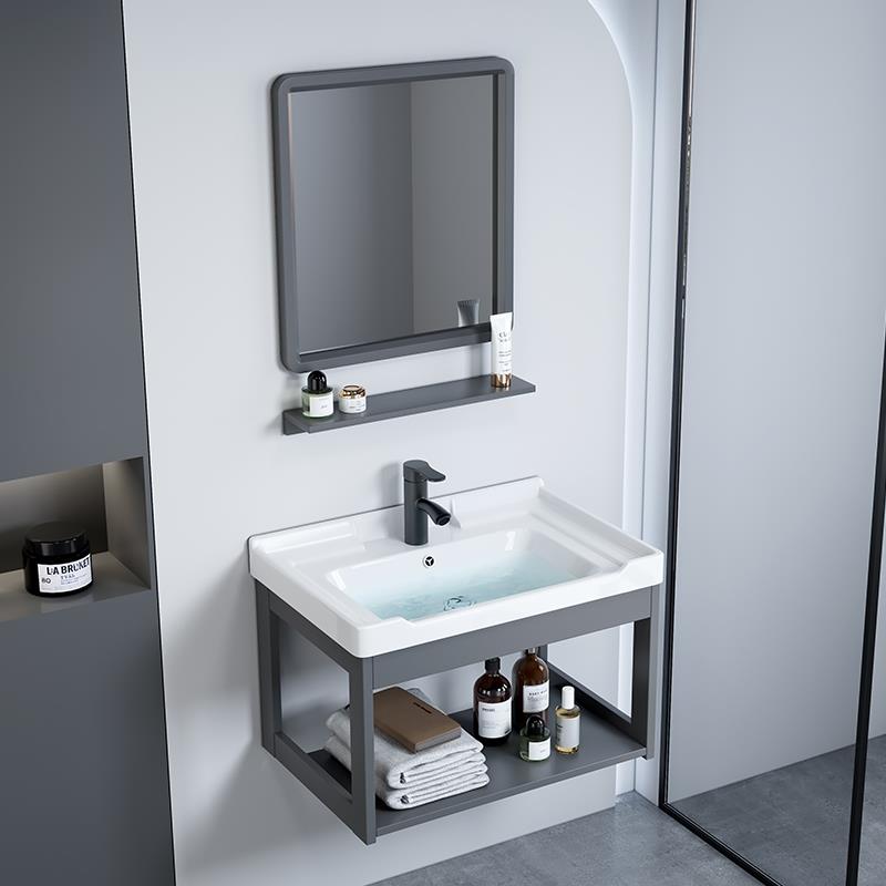 小户型壁挂洗漱台池卫生间简易洗手盆洗脸盆柜组合阳台陶瓷一体盆