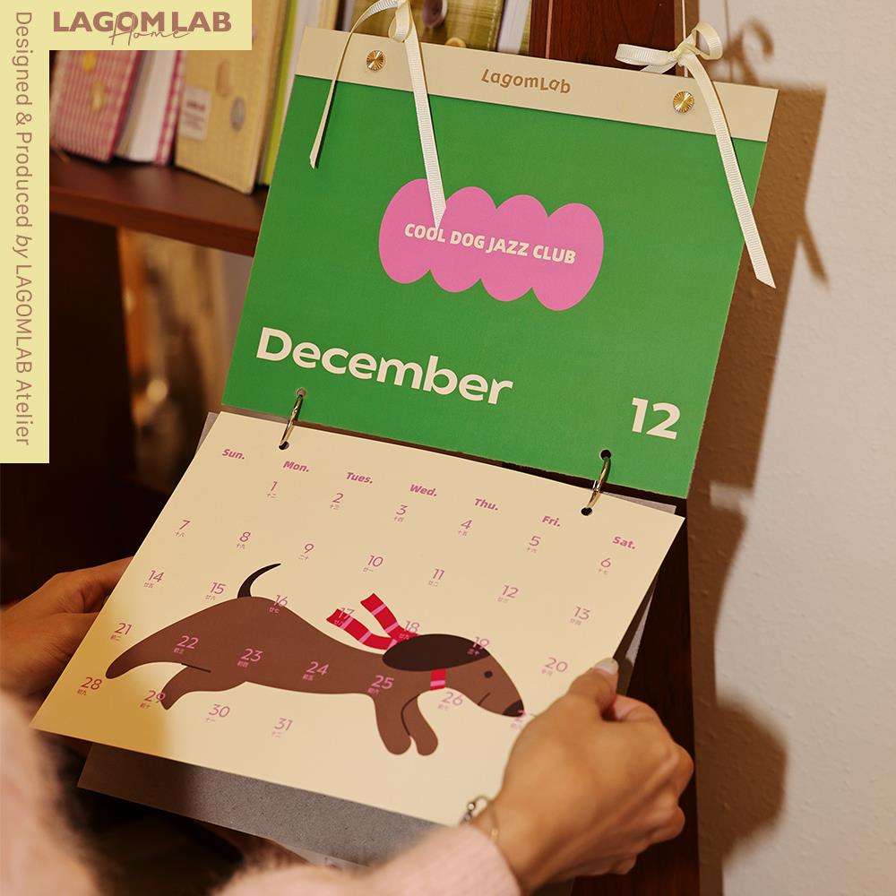 LAGOMLAB新年历2025月挂历公历农历节日少女多巴胺墙面悬挂装饰画
