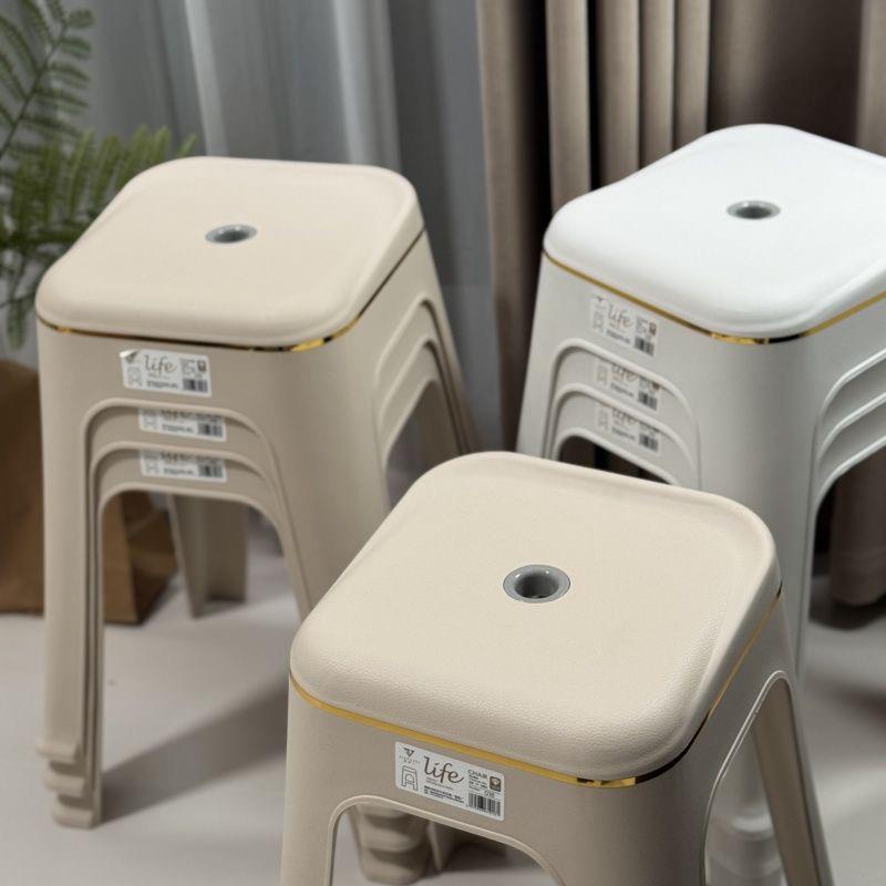 欧式熟胶塑料凳子家用加厚成人椅子高凳现代简约餐桌椅客厅方凳