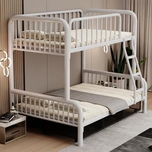 铁艺床上下铺1.5米欧式简约加固加厚单人铁床架双层床高低床子母