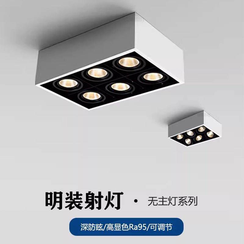 无主灯斗胆灯全光谱护眼格栅家用客厅卧室防眩智能明装筒射灯led,家装灯饰光源,斗胆灯,淘宝优惠券,粉丝福利购,淘宝优惠卷