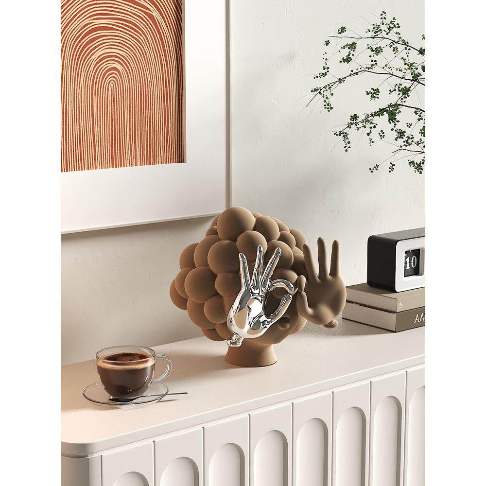 高端植绒个性抽象小雕塑艺术家居装饰客厅无障碍豪华壁龛饰品,家居饰品,装饰摆件,淘宝优惠券,粉丝福利购,淘宝优惠卷