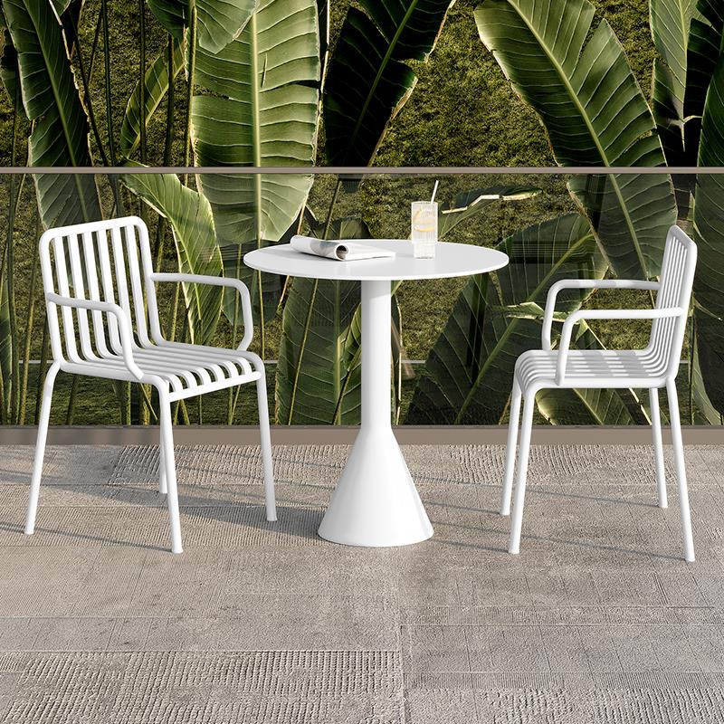 户外桌椅组合露台庭院铁艺桌椅售楼部咖啡厅洽谈会客简约休闲桌椅