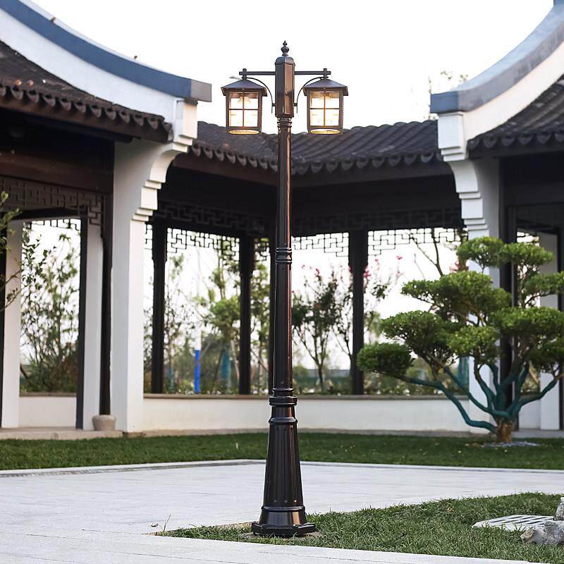 双头现代庭院景观灯高杆路灯户外防水花园别墅农村院子照明灯
