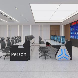 指挥中心控制台烤漆监控台弧形调度台对抗桌安防指挥台钢木操作台