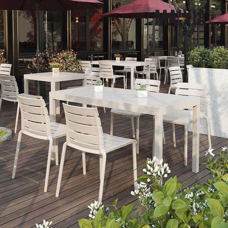庭院户外桌椅套装花园饭厅餐桌椅组合露天商用外摆餐饮防水桌椅子