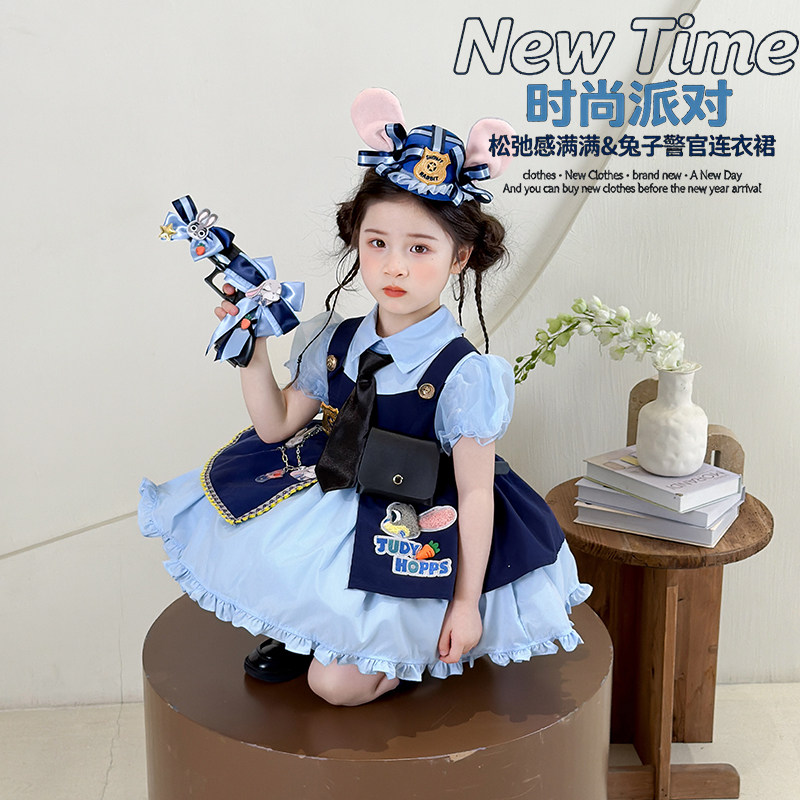 丁果晃晃女童学院风连衣裙