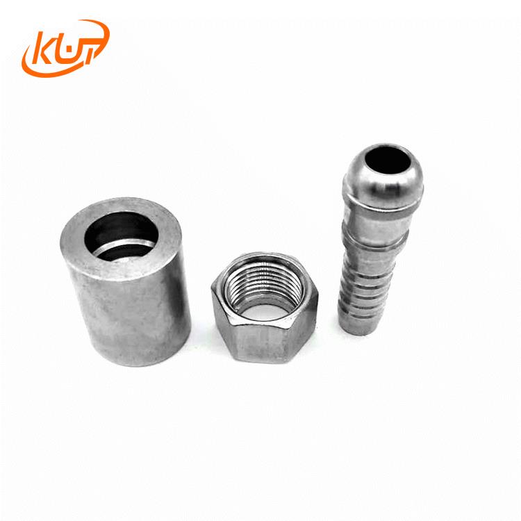 供应不锈钢扣压螺母液压油管接头 对丝接头 英锥外螺纹扣压接头