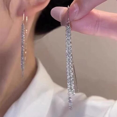 韩系金属气质耳线女秋冬款银河流苏时尚耳环高级感小众百搭耳饰品