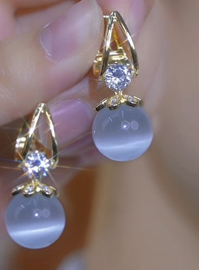 2026新款紫色香槟色独特爆款轻奢高级感漂亮耳钉耳环耳饰耳坠耳扣