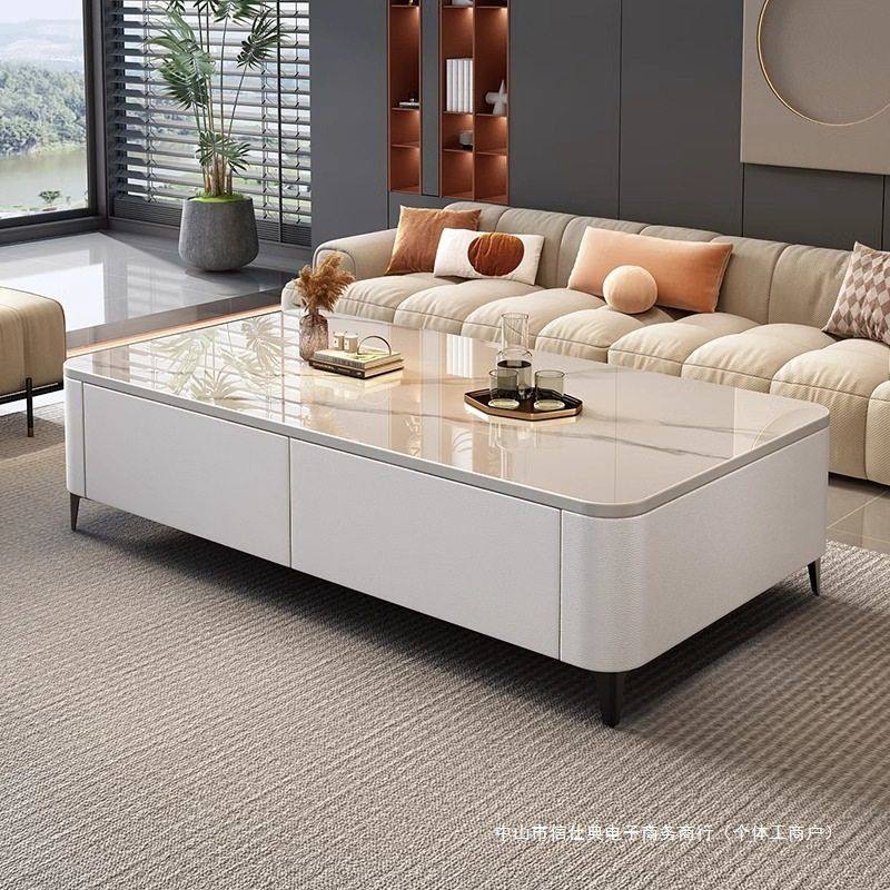 岩板茶几客厅家用轻奢桌级感2025新款小户型落地茶几电视柜组合,住宅家具,茶几,淘宝优惠券,粉丝福利购,淘宝优惠卷