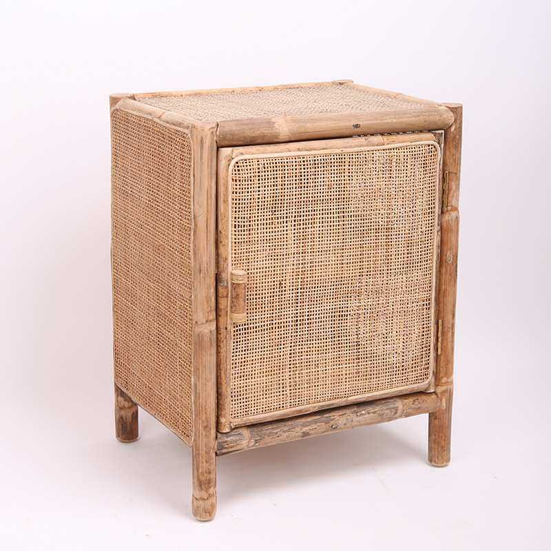 侘寂风家用双层收纳柜多功能创意储物卧室小型边柜日式藤编床头柜,农机/农具/农膜,其它农用工具,淘宝优惠券,粉丝福利购,淘宝优惠卷