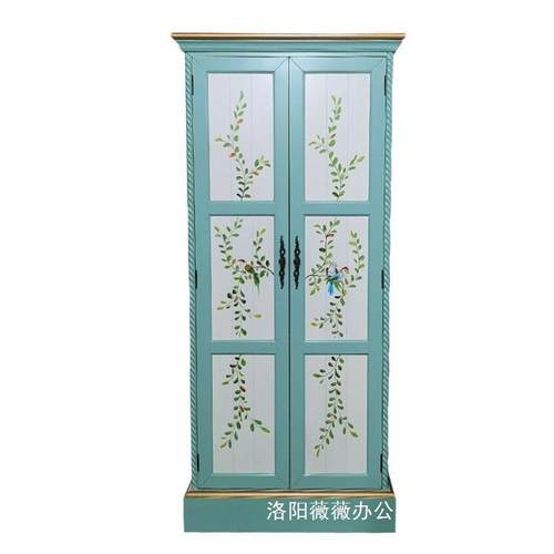 美式复古实木小衣柜带镜子高柜家用进门立式鞋柜大容量卧室衣柜