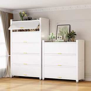 钢制鞋柜防尘家用门口多层玄关柜大容量储物柜入户加厚上翻门鞋架