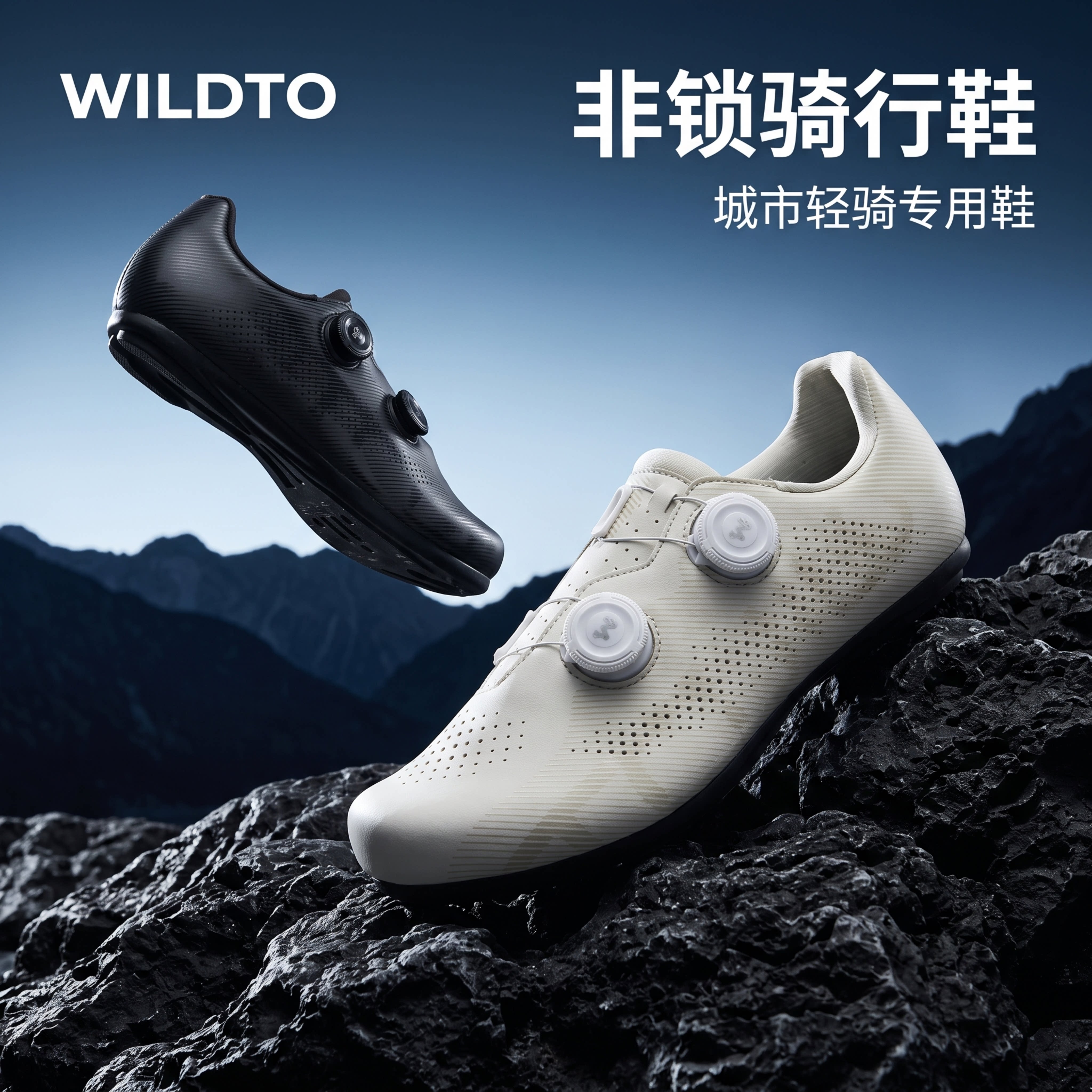 森地客WILDTO非锁助力骑行鞋透气防滑公路自行车男女款无锁鞋驭风