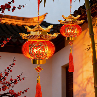 灯笼大门口一对大红喜庆餐饮店乔迁之喜新年阳台别墅庭院马年挂饰