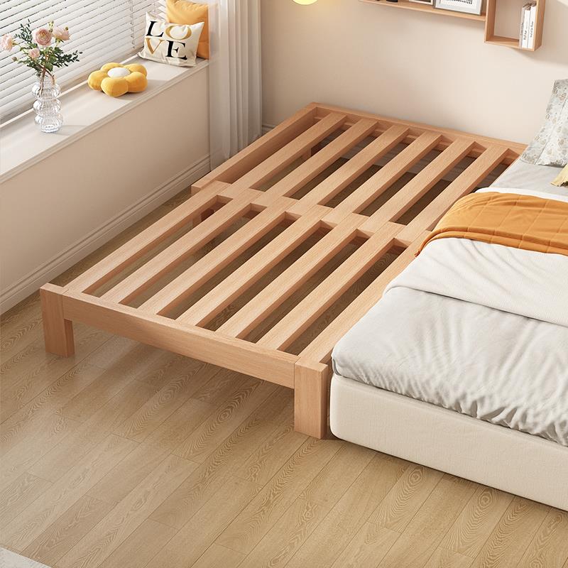 榉木实木床小户型伸缩床客厅榻榻米两用伸缩床午休单人床架抽拉床
