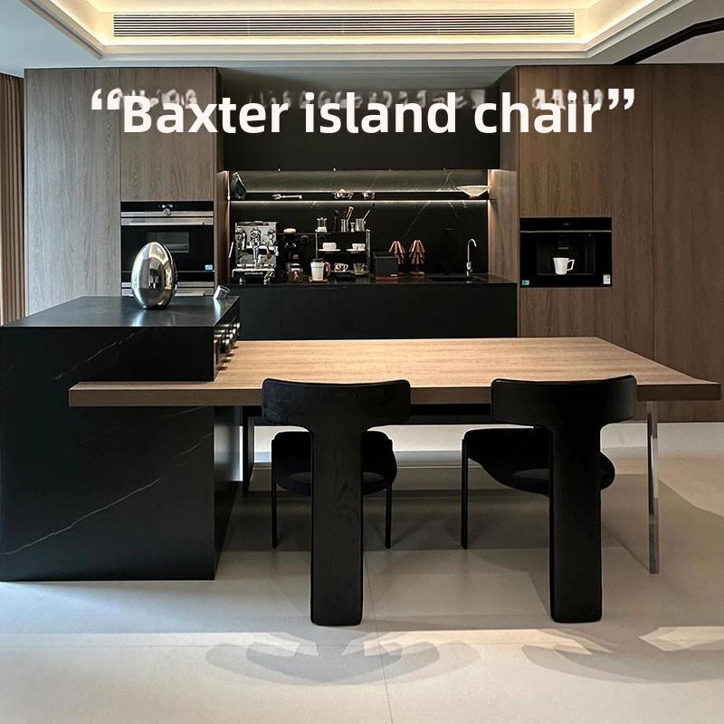 巴克斯特无障碍豪华岛餐椅家庭设计师黑色高端靠背椅子意大利Norm