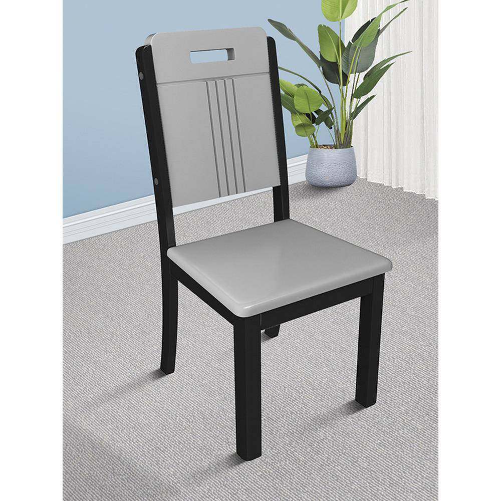 实木餐椅家用餐桌椅子靠背椅凳子简约现代新中式黑白色餐厅原木椅