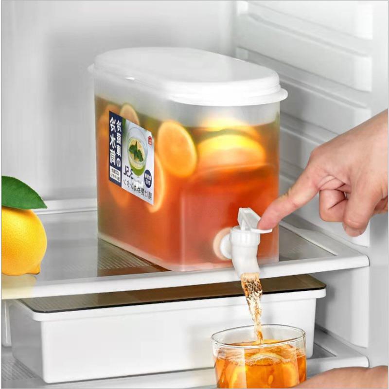 家用3.5L冷水桶冰水茶壶带水龙头冷水壶放冰箱柠檬冷泡瓶饮品制作图片