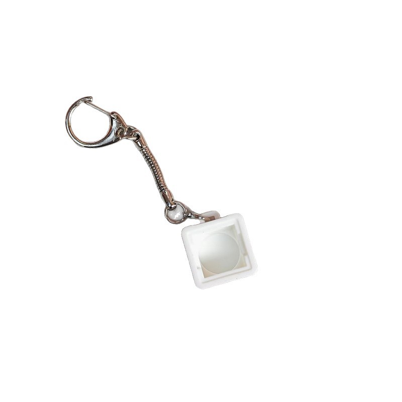 单口亚克力材质实色钥匙扣蛇链白色黑色蓝色解压按键配件试轴