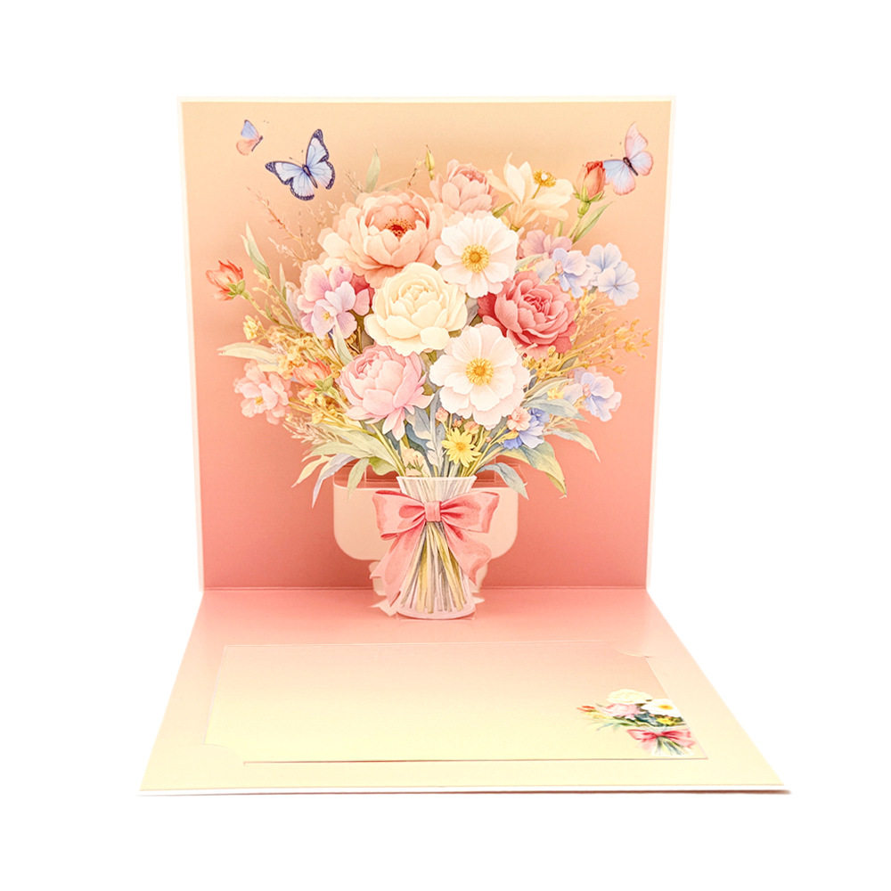 现货3立体爱心贺卡高级感母亲节教师节生日祝福弹出卡片